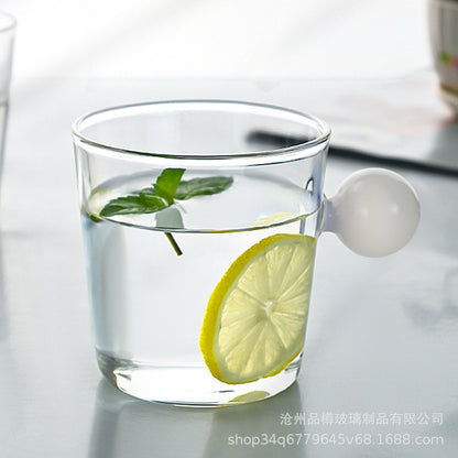 Creative Glass Coffee Mug with Sphere Handle (6 Colors)