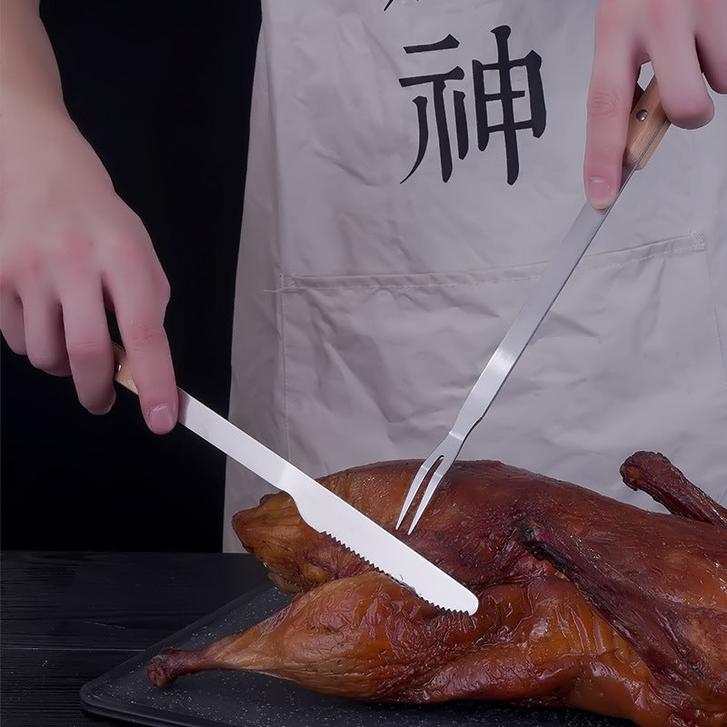 Tibetan Stainless Steel Lamb Knife and Fork Set