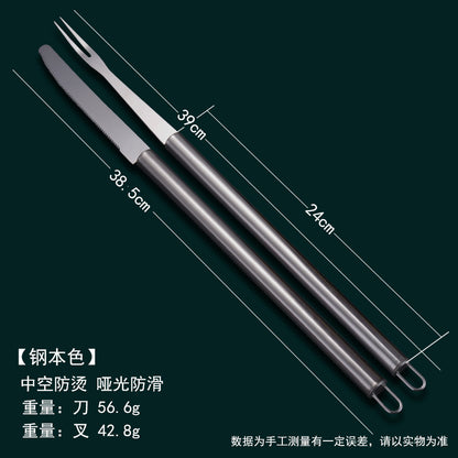 Tibetan Stainless Steel Lamb Knife and Fork Set