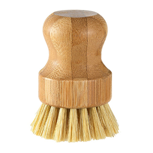 Bamboo Cleaning Brushes with Round Handles for Kitchen