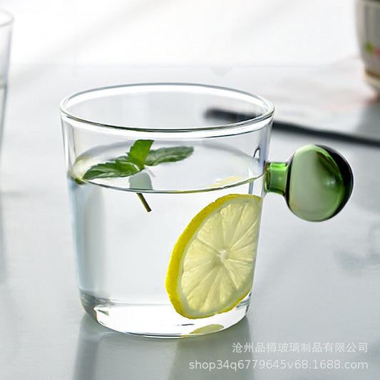 Creative Glass Coffee Mug with Sphere Handle (6 Colors)