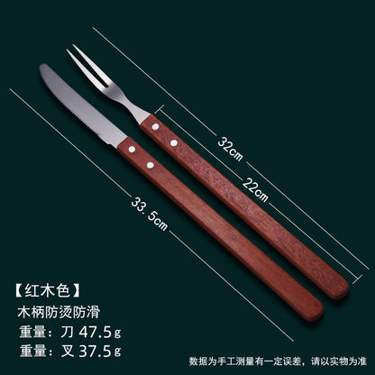 Tibetan Stainless Steel Lamb Knife and Fork Set