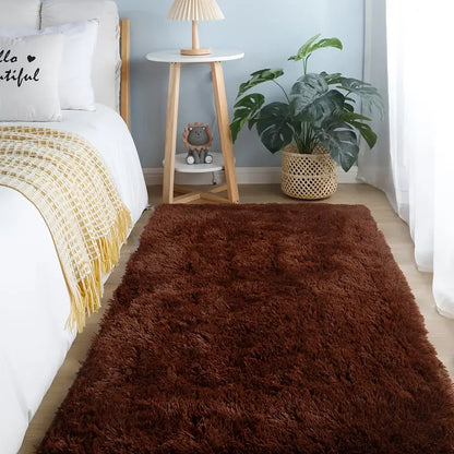 Soft Square Plush Rug and Decorative Throw Blanket 47x63in
